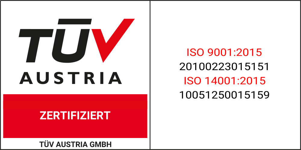 TÜV Austria ISO9001 & ISO14001